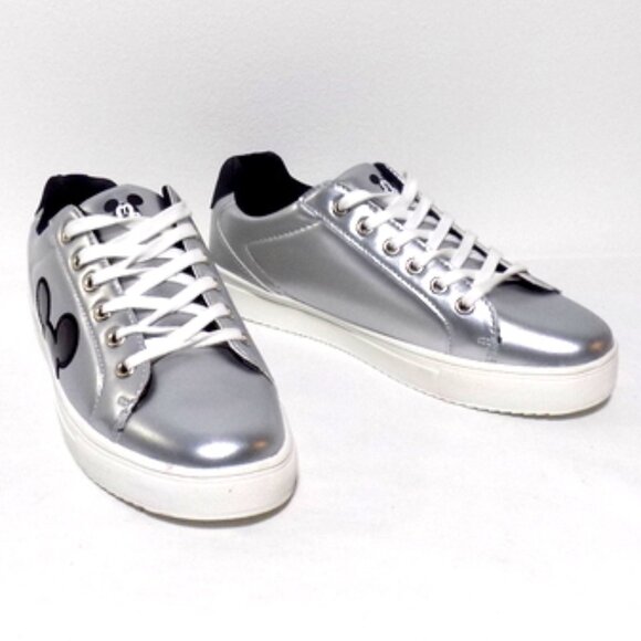 Disney Mickey Mouse Ladies Character Court Silver Sneakers 2024 LIMITED EDITION - Picture 11 of 11